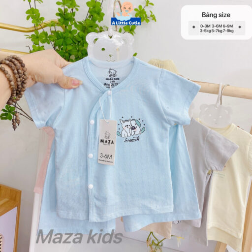 Bộ Cộc Sơ Sinh, Quần Đùi Áo Cộc Cho Bé Vải Petit thông Hơi BQA027 - A LITTLE CUTIE