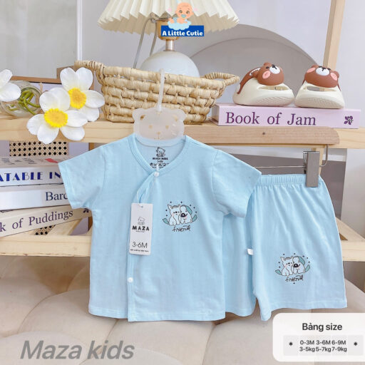 Bộ Cộc Sơ Sinh, Quần Đùi Áo Cộc Cho Bé Vải Petit thông Hơi BQA027 - A LITTLE CUTIE - Hình ảnh 14