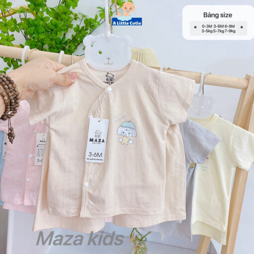 Bộ Cộc Sơ Sinh, Quần Đùi Áo Cộc Cho Bé Vải Petit thông Hơi BQA027 - A LITTLE CUTIE - Hình ảnh 15