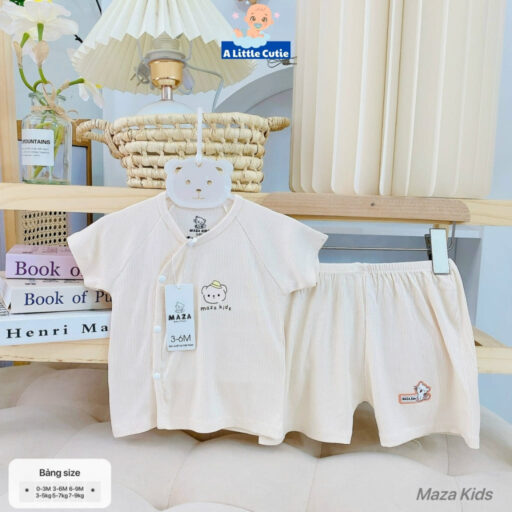Bộ Quần Áo Cộc Sơ Sinh, Bộ Quần Đùi Áo Cộc Cho Bé Vải Tăm Lạnh BQA028 - A LITTLE CUTIE - Hình ảnh 10