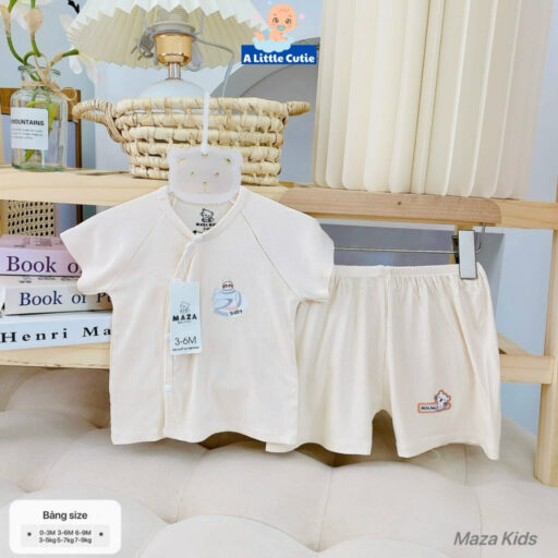Bộ Quần Áo Cộc Sơ Sinh, Bộ Quần Đùi Áo Cộc Cho Bé Vải Tăm Lạnh BQA028 - A LITTLE CUTIE - Hình ảnh 12