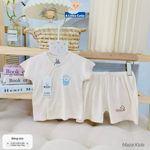 Bộ Quần Áo Cộc Sơ Sinh, Bộ Quần Đùi Áo Cộc Cho Bé Vải Tăm Lạnh BQA028 - A LITTLE CUTIE - Hình ảnh 11