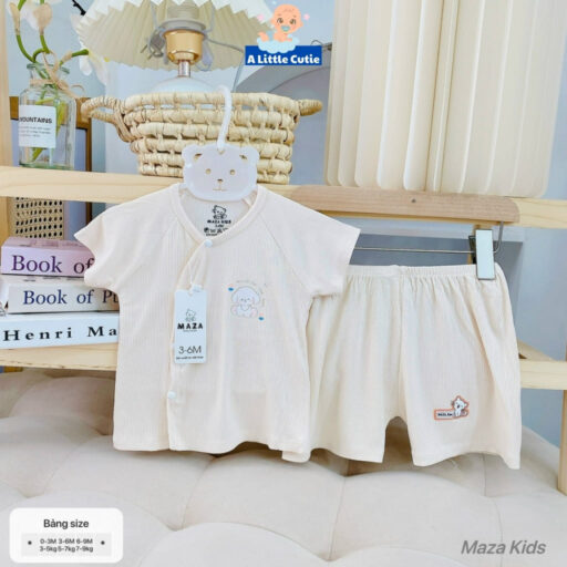 Bộ Quần Áo Cộc Sơ Sinh, Bộ Quần Đùi Áo Cộc Cho Bé Vải Tăm Lạnh BQA028 - A LITTLE CUTIE - Hình ảnh 14