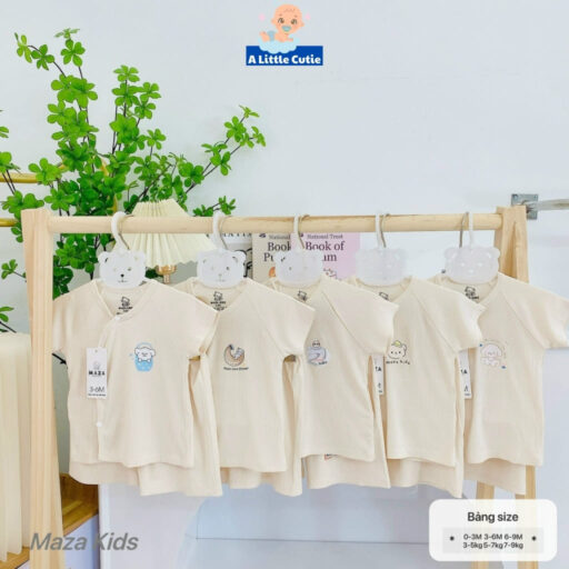 Bộ Quần Áo Cộc Sơ Sinh, Bộ Quần Đùi Áo Cộc Cho Bé Vải Tăm Lạnh BQA028 - A LITTLE CUTIE - Hình ảnh 2