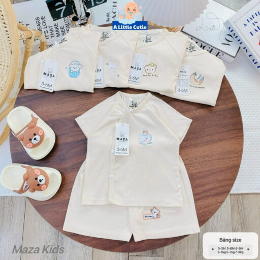 Bộ Quần Áo Cộc Sơ Sinh, Bộ Quần Đùi Áo Cộc Cho Bé Vải Tăm Lạnh BQA028 - A LITTLE CUTIE - Hình ảnh 9
