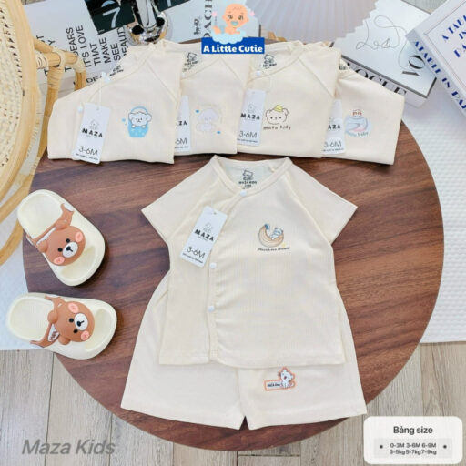 Bộ Quần Áo Cộc Sơ Sinh, Bộ Quần Đùi Áo Cộc Cho Bé Vải Tăm Lạnh BQA028 - A LITTLE CUTIE - Hình ảnh 8