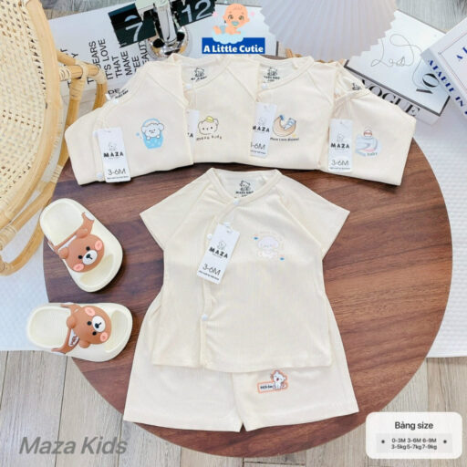 Bộ Quần Áo Cộc Sơ Sinh, Bộ Quần Đùi Áo Cộc Cho Bé Vải Tăm Lạnh BQA028 - A LITTLE CUTIE - Hình ảnh 7