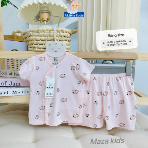 Bộ Cộc Sơ Sinh Bé Trai Bé Gái, Quần Đùi Áo Cộc Cho Bé Vải Petit BQA029