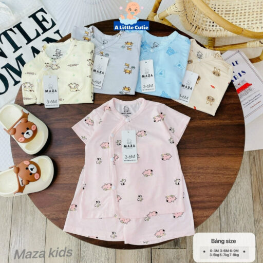 Bộ Cộc Sơ Sinh Bé Trai Bé Gái, Quần Đùi Áo Cộc Cho Bé Vải Petit BQA029 - Hình ảnh 11