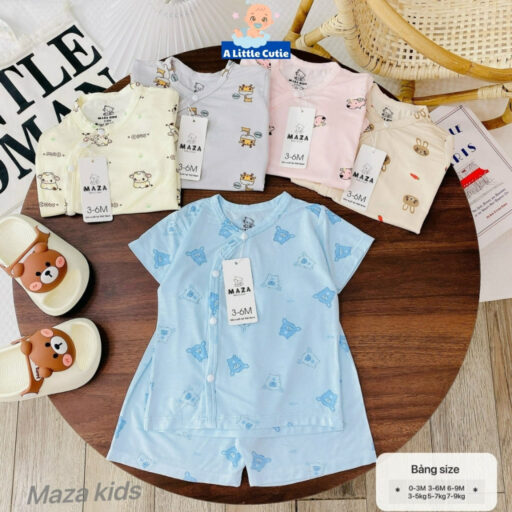 Bộ Cộc Sơ Sinh Bé Trai Bé Gái, Quần Đùi Áo Cộc Cho Bé Vải Petit BQA029 - Hình ảnh 7