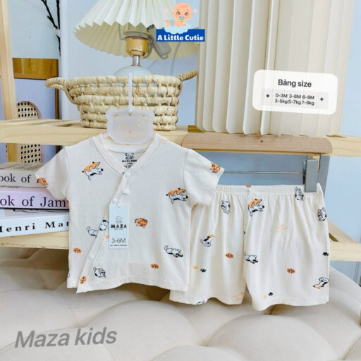 Bộ Quần Áo Cộc Sơ Sinh, Bộ Quần Đùi Áo Cộc Cho Bé Vải Tăm Lạnh BQA030 - A LITTLE CUTIE