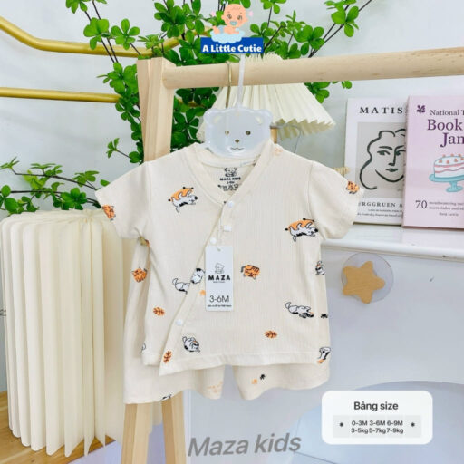 Bộ Quần Áo Cộc Sơ Sinh, Bộ Quần Đùi Áo Cộc Cho Bé Vải Tăm Lạnh BQA030 - A LITTLE CUTIE - Hình ảnh 10