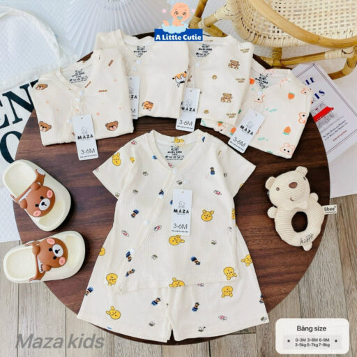 Bộ Quần Áo Cộc Sơ Sinh, Bộ Quần Đùi Áo Cộc Cho Bé Vải Tăm Lạnh BQA030 - A LITTLE CUTIE - Hình ảnh 13