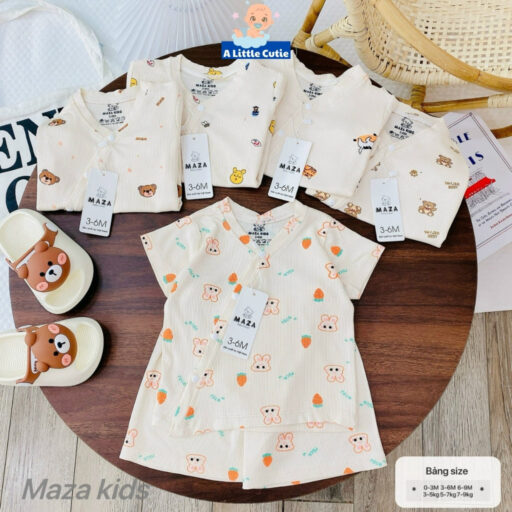 Bộ Quần Áo Cộc Sơ Sinh, Bộ Quần Đùi Áo Cộc Cho Bé Vải Tăm Lạnh BQA030 - A LITTLE CUTIE - Hình ảnh 12