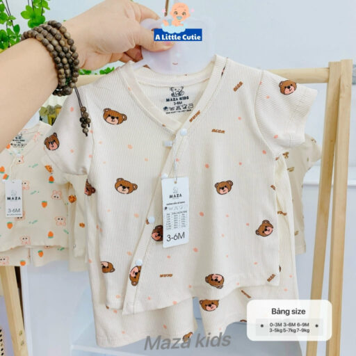Bộ Quần Áo Cộc Sơ Sinh, Bộ Quần Đùi Áo Cộc Cho Bé Vải Tăm Lạnh BQA030 - A LITTLE CUTIE - Hình ảnh 14