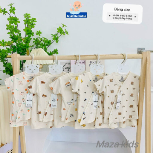 Bộ Quần Áo Cộc Sơ Sinh, Bộ Quần Đùi Áo Cộc Cho Bé Vải Tăm Lạnh BQA030 - A LITTLE CUTIE - Hình ảnh 2