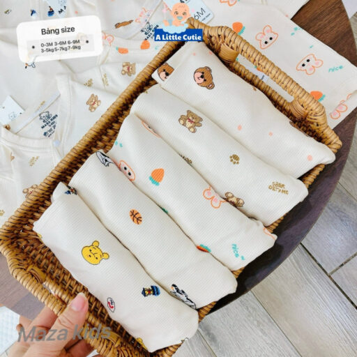 Bộ Quần Áo Cộc Sơ Sinh, Bộ Quần Đùi Áo Cộc Cho Bé Vải Tăm Lạnh BQA030 - A LITTLE CUTIE - Hình ảnh 5