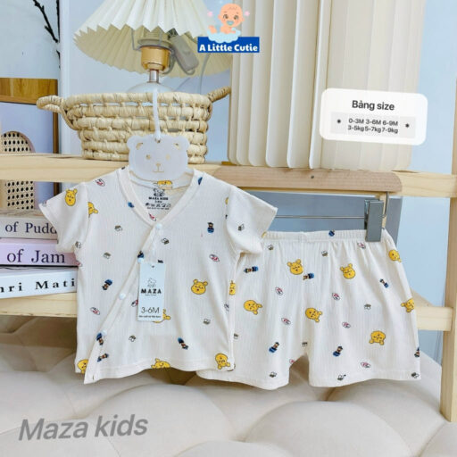 Bộ Quần Áo Cộc Sơ Sinh, Bộ Quần Đùi Áo Cộc Cho Bé Vải Tăm Lạnh BQA030 - A LITTLE CUTIE - Hình ảnh 6