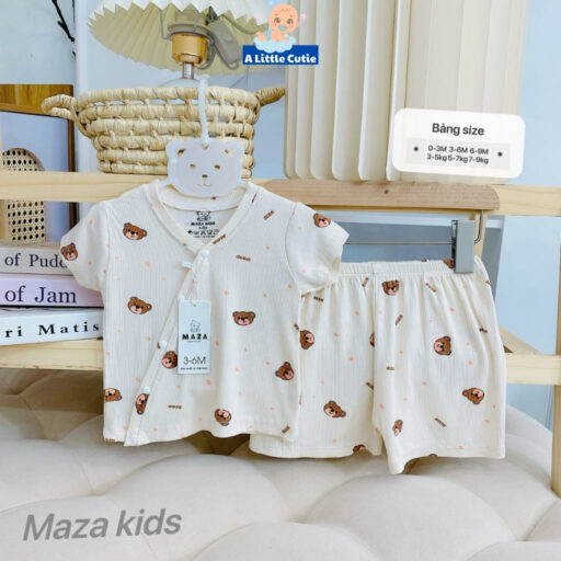 Bộ Quần Áo Cộc Sơ Sinh, Bộ Quần Đùi Áo Cộc Cho Bé Vải Tăm Lạnh BQA030 - A LITTLE CUTIE - Hình ảnh 7