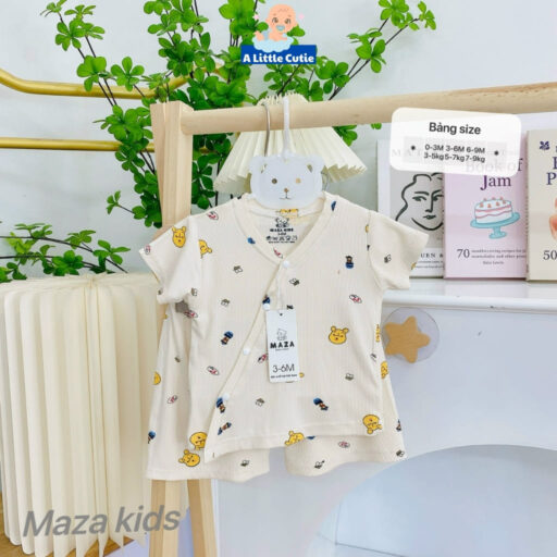 Bộ Quần Áo Cộc Sơ Sinh, Bộ Quần Đùi Áo Cộc Cho Bé Vải Tăm Lạnh BQA030 - A LITTLE CUTIE - Hình ảnh 8