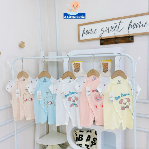 Bodysuit cho bé, body sơ sinh mặc hè vải petit - Hình ảnh 2
