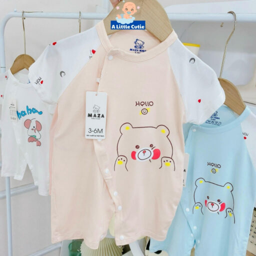 Bodysuit cho bé, body sơ sinh mặc hè vải petit - Hình ảnh 5