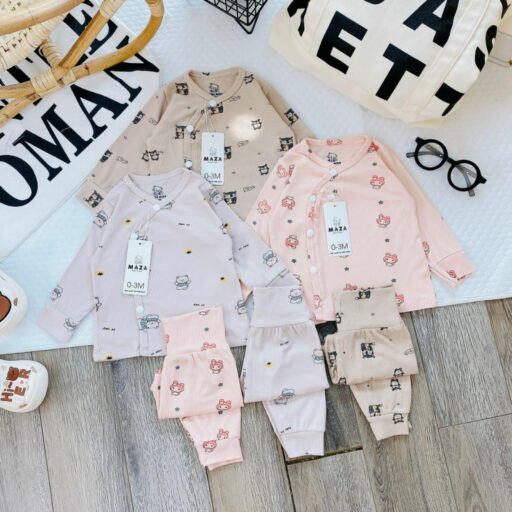 Bộ quần áo trẻ em, quần áo bé trai bé gái dài tay Vải tăm lạnh BQA031 - A LITTLE CUTIE - Hình ảnh 9