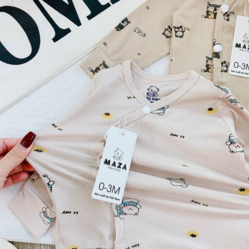 Bộ quần áo trẻ em, quần áo bé trai bé gái dài tay Vải tăm lạnh BQA031 - A LITTLE CUTIE - Hình ảnh 7