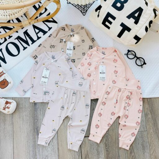Bộ quần áo trẻ em, quần áo bé trai bé gái dài tay Vải tăm lạnh BQA031 - A LITTLE CUTIE - Hình ảnh 6