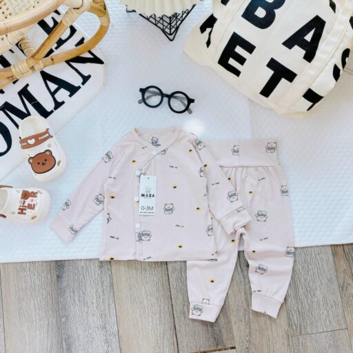 Bộ quần áo trẻ em, quần áo bé trai bé gái dài tay Vải tăm lạnh BQA031 - A LITTLE CUTIE - Hình ảnh 5