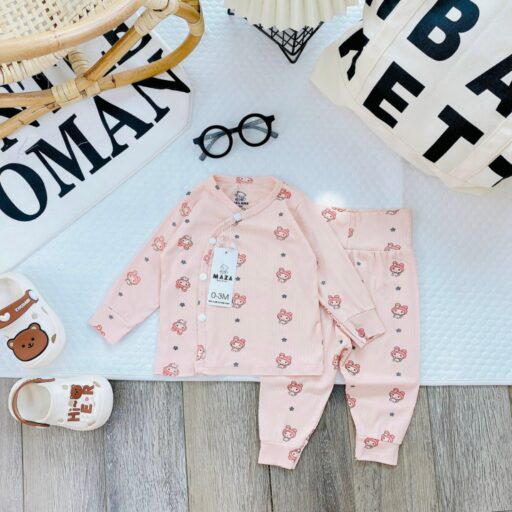 Bộ quần áo trẻ em, quần áo bé trai bé gái dài tay Vải tăm lạnh BQA031 - A LITTLE CUTIE - Hình ảnh 4