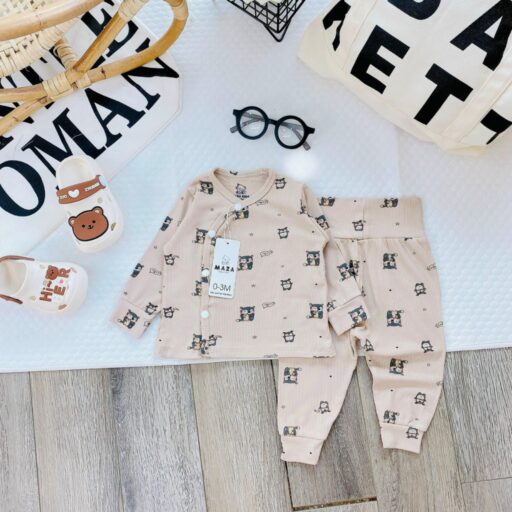Bộ quần áo trẻ em, quần áo bé trai bé gái dài tay Vải tăm lạnh BQA031 - A LITTLE CUTIE - Hình ảnh 3