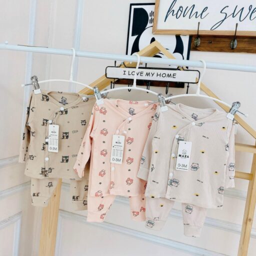 Bộ quần áo trẻ em, quần áo bé trai bé gái dài tay Vải tăm lạnh BQA031 - A LITTLE CUTIE - Hình ảnh 2