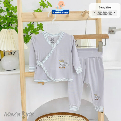 Bộ quần áo sơ sinh, quần áo bé trai bé gái dài tay Vải Modal BQA032 - A LITTLE CUTIE - Hình ảnh 11