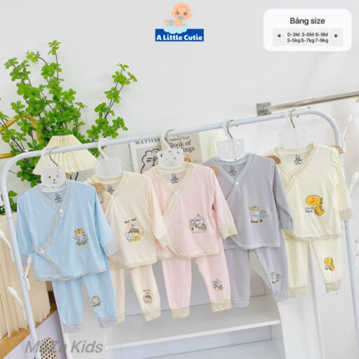 Bộ quần áo sơ sinh, quần áo bé trai bé gái dài tay Vải Modal BQA032 - A LITTLE CUTIE - Hình ảnh 5