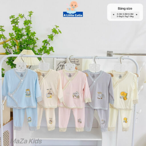 Bộ quần áo sơ sinh, quần áo bé trai bé gái dài tay Vải Modal BQA032 - A LITTLE CUTIE - Hình ảnh 4