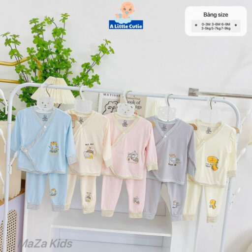 Bộ quần áo sơ sinh, quần áo bé trai bé gái dài tay Vải Modal BQA032 - A LITTLE CUTIE - Hình ảnh 3