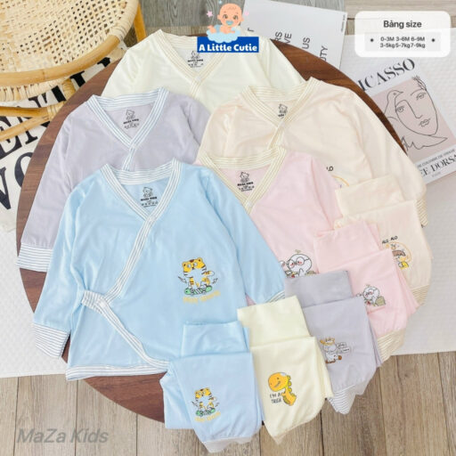 Bộ quần áo sơ sinh, quần áo bé trai bé gái dài tay Vải Modal BQA032 - A LITTLE CUTIE - Hình ảnh 2