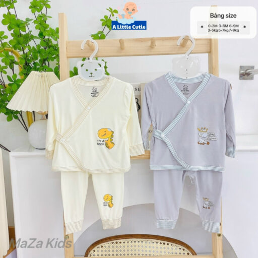 Bộ quần áo sơ sinh, quần áo bé trai bé gái dài tay Vải Modal BQA032 - A LITTLE CUTIE - Hình ảnh 8