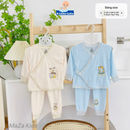 Bộ quần áo sơ sinh, quần áo bé trai bé gái dài tay Vải Modal BQA032 - A LITTLE CUTIE - Hình ảnh 9