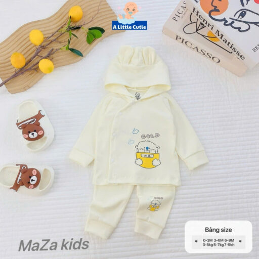 Quần áo sơ sinh mùa đông, quần áo bé trai bé gái dài tay vải nỉ nhung QC ấm áp BQA034 - Hình ảnh 14