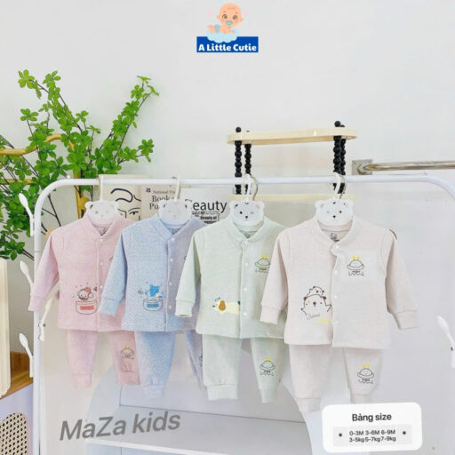 Quần áo sơ sinh mùa đông, quần áo bé trai bé gái dài tay vải nỉ nhung QC cao cấp BQA035 - Hình ảnh 2