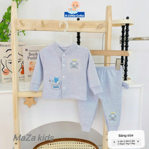 Quần áo sơ sinh mùa đông, quần áo bé trai bé gái dài tay vải nỉ nhung QC cao cấp BQA035 - Hình ảnh 7