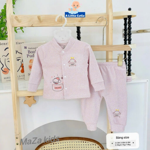 Quần áo sơ sinh mùa đông, quần áo bé trai bé gái dài tay vải nỉ nhung QC cao cấp BQA035 - Hình ảnh 8